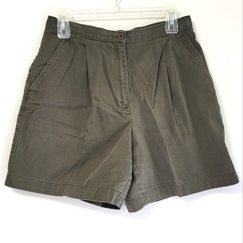Liz Claiborne High Waist Shorts - Olive